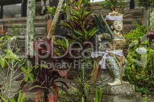 colorful statue with plants in a temple