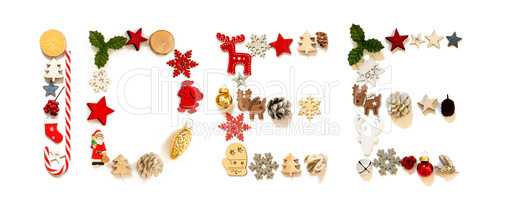 Colorful Christmas Decoration Letter Building Idee Means Idea