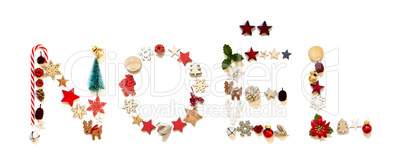Colorful Christmas Decoration Letter Building Word Noel Means Christmas