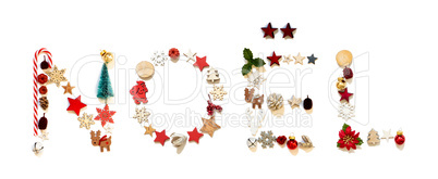 Colorful Christmas Decoration Letter Building Word Noel Means Christmas Colorful Christmas Decoration Letter Building Word Noel Means Christmas