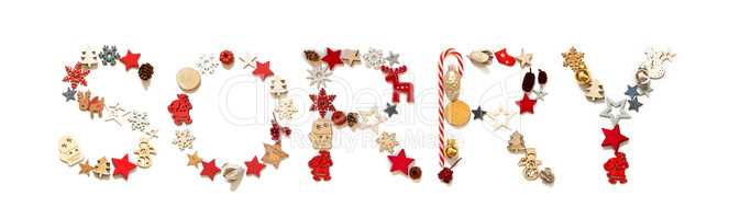 Colorful Christmas Decoration Letter Building Word Sorry