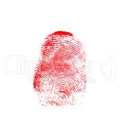 Red thumb fingerprint
