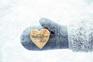 Glove, Fleece, Snow, Heart, Glueckliches 2021 Means Happy 2021