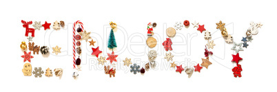 Colorful Christmas Decoration Letter Building Word Enjoy Colorful Christmas Decoration Letter Building Word Enjoy