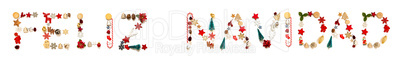 Colorful Christmas Decoration Letter Building Feliz Navidad Means Merry Christmas