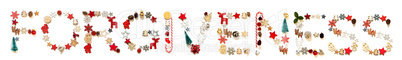 Colorful Christmas Decoration Letter Building Word Forgiveness