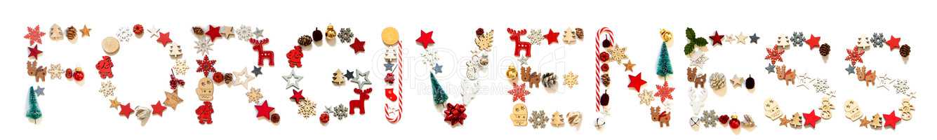 Colorful Christmas Decoration Letter Building Word Forgiveness