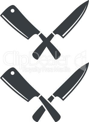 Crossed kitchen knives vector icon