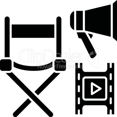 Film director black glyph icon