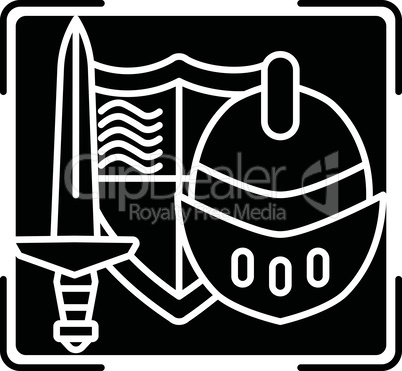 Movie props black glyph icon