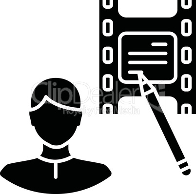 Screenwriter black glyph icon