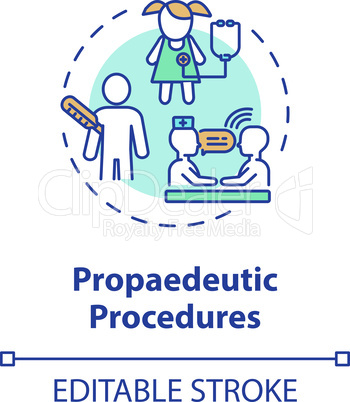 Propaedeutic procedures concept icon