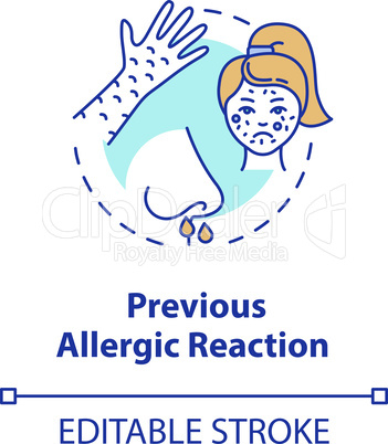 Previous allergic reactions concept icon