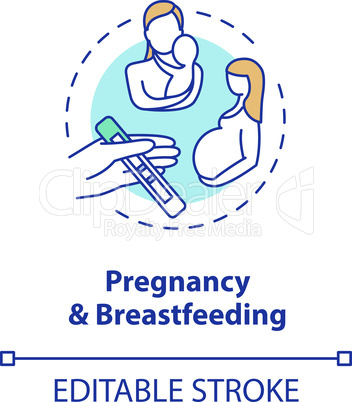 Pregnancy and breastfeeding concept icon