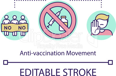 Anti vaccination movement concept icon