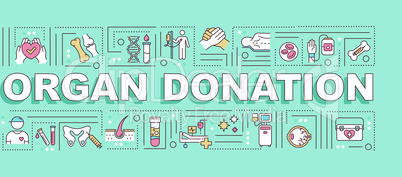 Organ donation word concepts banner