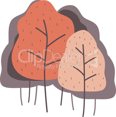 Autumn trees colorful vector illustration