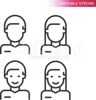 Employee or avatar thin line vector icon