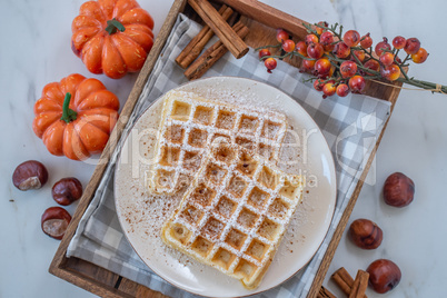 Gesunde glutenfreie Kürbis Waffeln