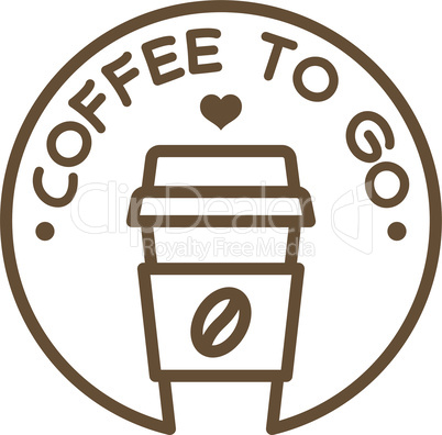 Coffee to go label, vector symbol