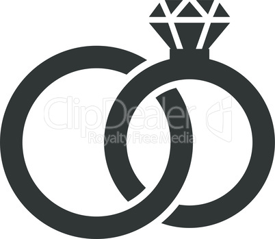 Tangled wedding rings black vector icon