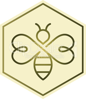 Bee in honey comb vector logo design