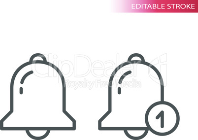 Notification bell thin line vector icon