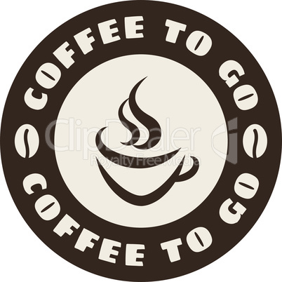 Coffee to go label, vector symbol