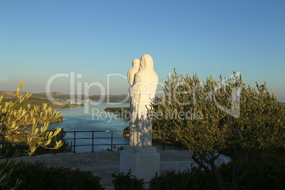 Statue of Mary, Mother of God at the mouth of the Krka river