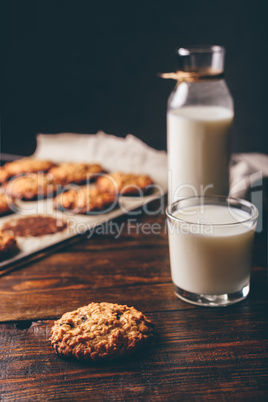 Oatmeal Cookies and Glass of Milk.