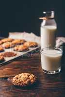 Oatmeal Cookies and Glass of Milk.