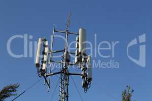 Antenna systems for telecommunication against the blue sky