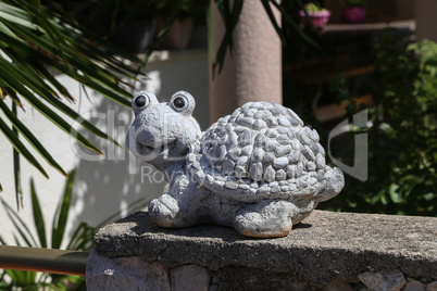 Funny decorative turtle decoration in the Garden