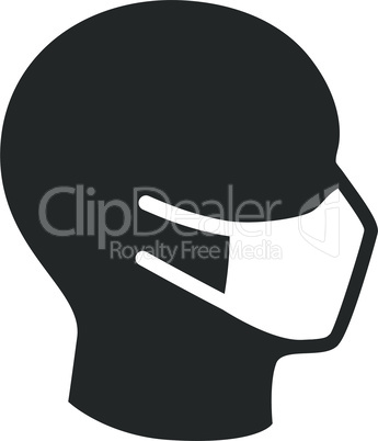 Human face with surgical or medical mask