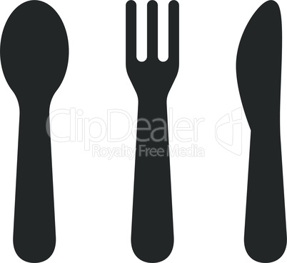 Table cutlery or utensils black vector icons