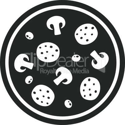 Round pizza simple vector icon