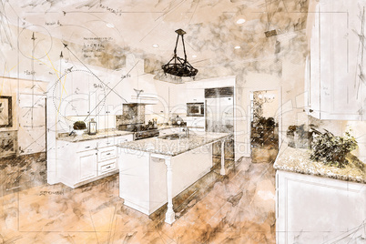 Beautiful Custom Kitchen Concept Design Drawing