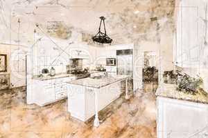 Beautiful Custom Kitchen Concept Design Drawing
