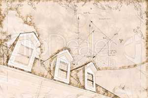 Artist Rendering Sketch of Residential Roof and Dormers