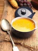 Organic hokkaido pumpkin cream soup