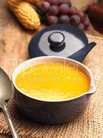 Organic hokkaido pumpkin cream soup