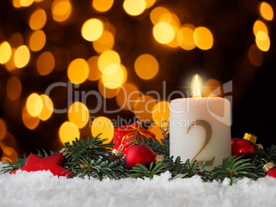 Candle of the second Advent burns