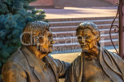Sculpture on Teatralnaya Square in Zaporozhye, Ukraine