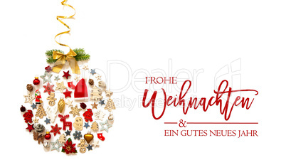 Christmas Ball, Decoration And Ornament, Frohe Weihnachten Means Merry Christmas