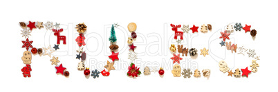 Colorful Christmas Decoration Letter Building Word Rules