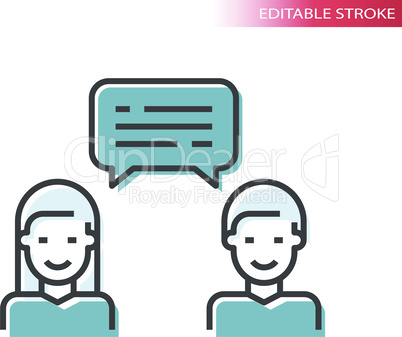 Man and woman with speech bubble icon