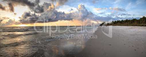 Sunset over the White sand at Delnor Wiggins State Park