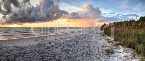 Sunset over the White sand at Delnor Wiggins State Park