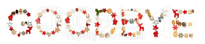 Colorful Christmas Decoration Letter Building Word Goodbye