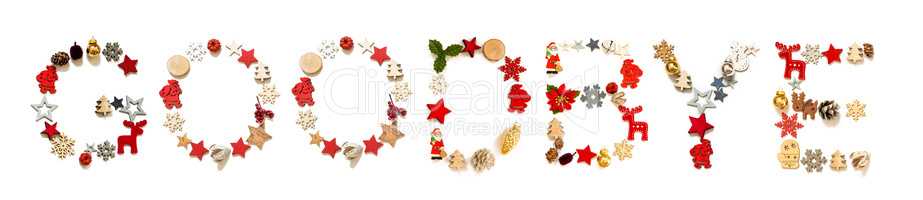 Colorful Christmas Decoration Letter Building Word Goodbye